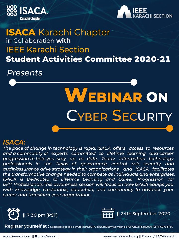 Webinar On Cyber Security – ISACA Karachi Chapter